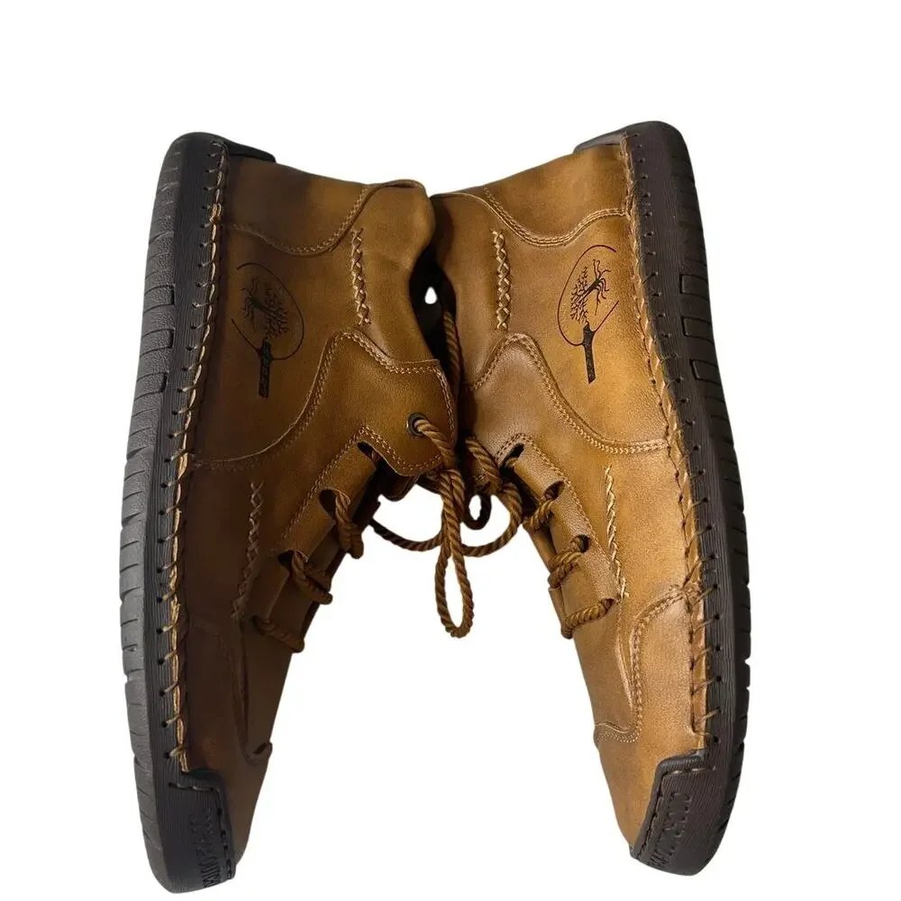 NWOT Fashion hand stitched leather chukka boots sz 44 10.5-11 US size